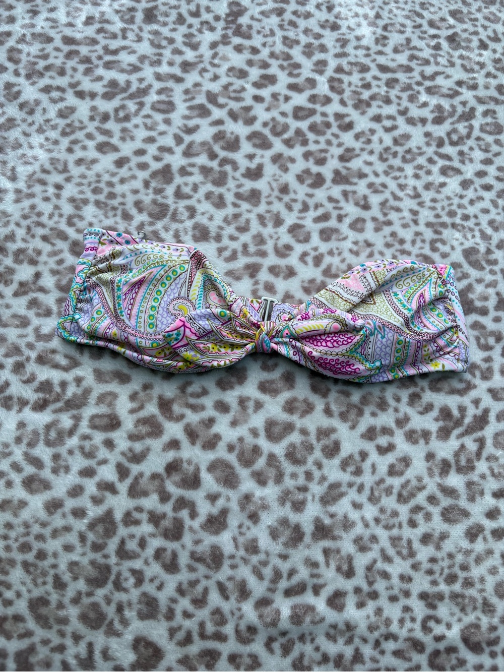 Victorias Secret Y2K Paisley Twist Bandeau Bikini Top Size Small